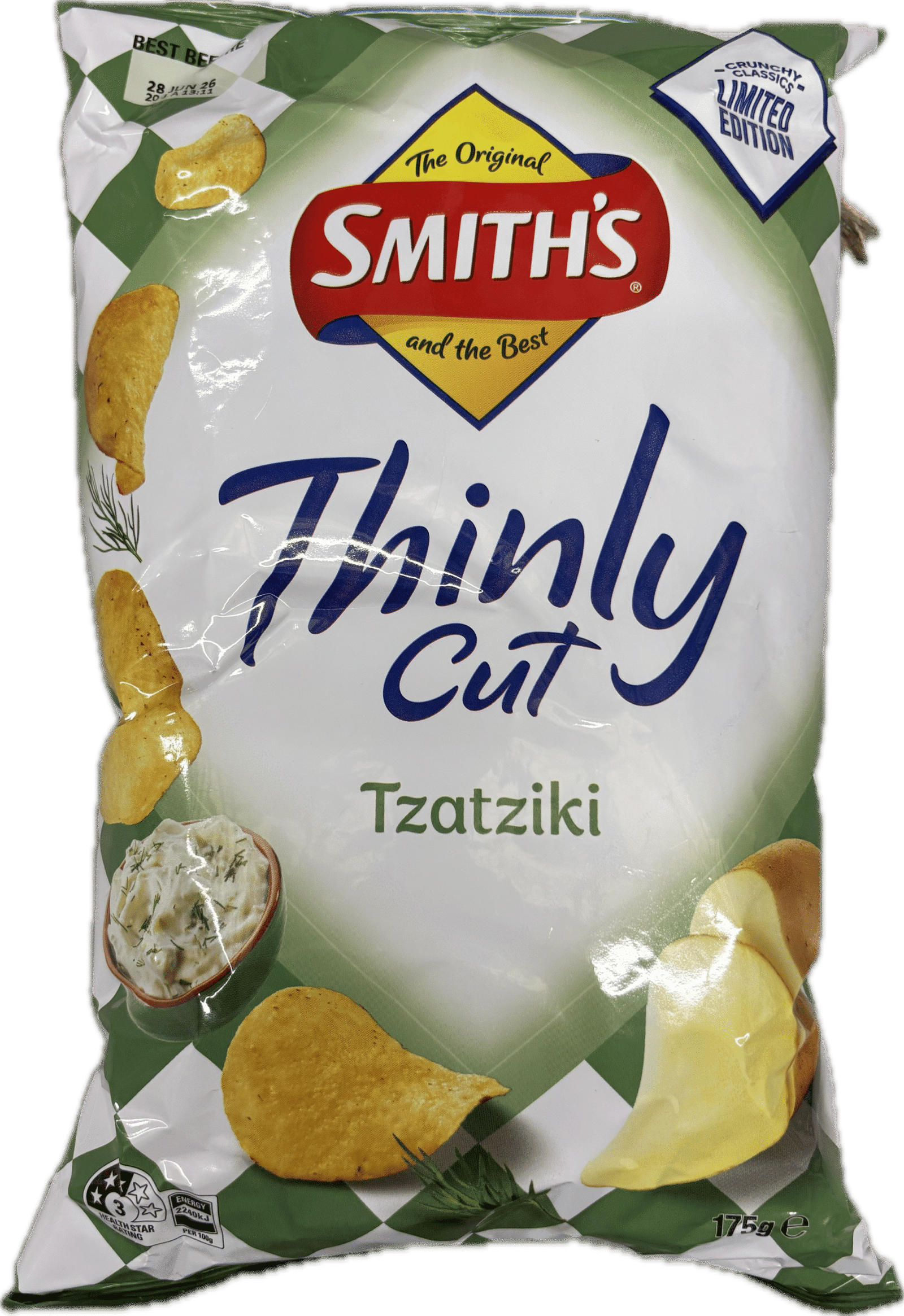 Smith's Thinly Cut Tzatziki Chips 175g